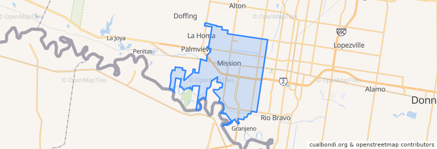 Mapa de ubicacion de Mission.