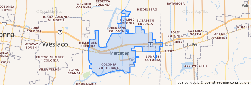 Mapa de ubicacion de Mercedes.