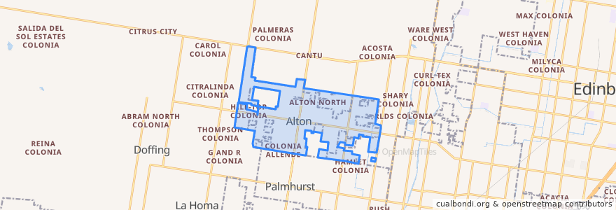 Mapa de ubicacion de Alton.