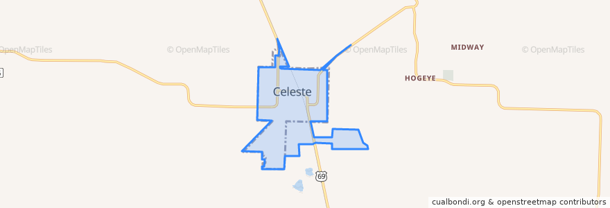 Mapa de ubicacion de Celeste.