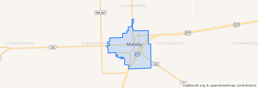 Mapa de ubicacion de Munday.