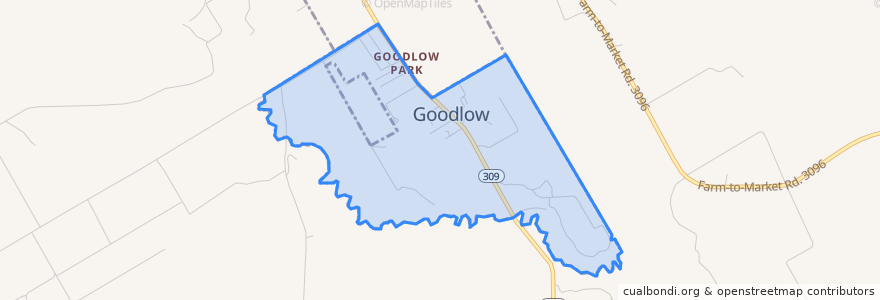 Mapa de ubicacion de Goodlow.