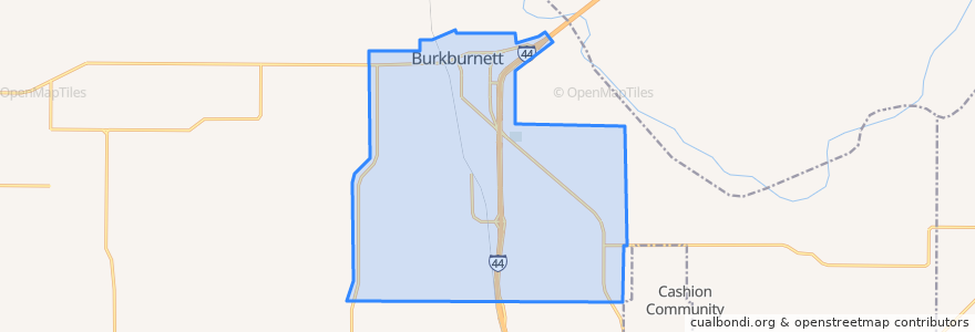 Mapa de ubicacion de Burkburnett.
