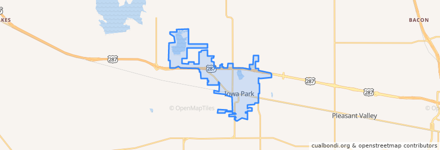 Mapa de ubicacion de Iowa Park.