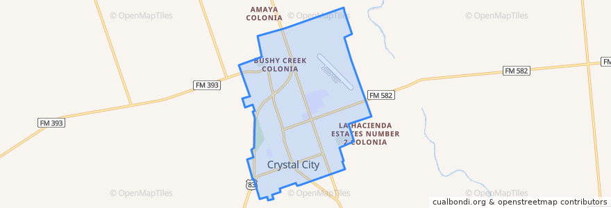 Mapa de ubicacion de Crystal City.