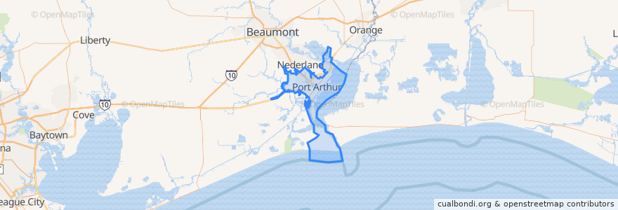 Mapa de ubicacion de Port Arthur.