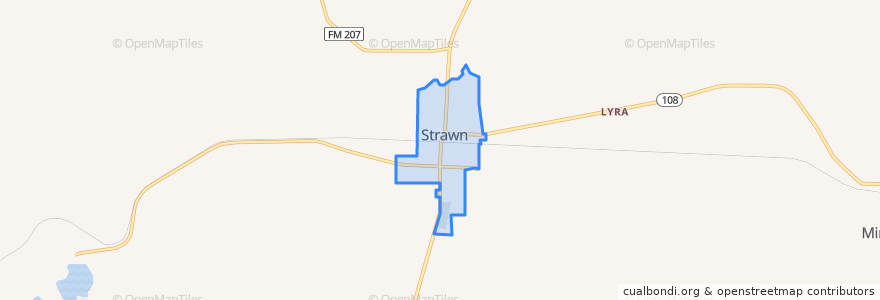 Mapa de ubicacion de Strawn.