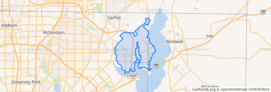 Mapa de ubicacion de Rowlett.