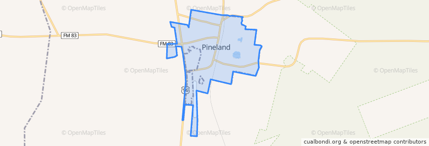 Mapa de ubicacion de Pineland.