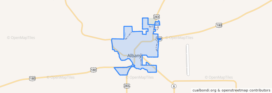 Mapa de ubicacion de Albany.