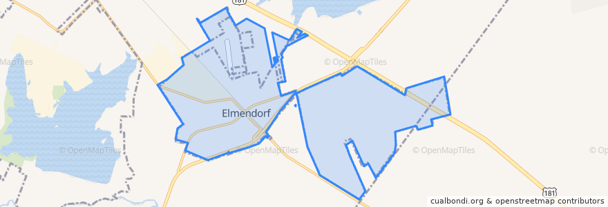 Mapa de ubicacion de Elmendorf.