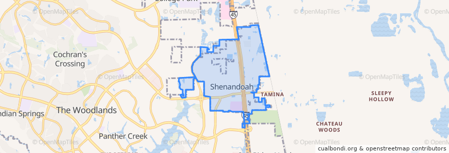 Mapa de ubicacion de Shenandoah.