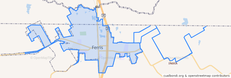 Mapa de ubicacion de Ferris.