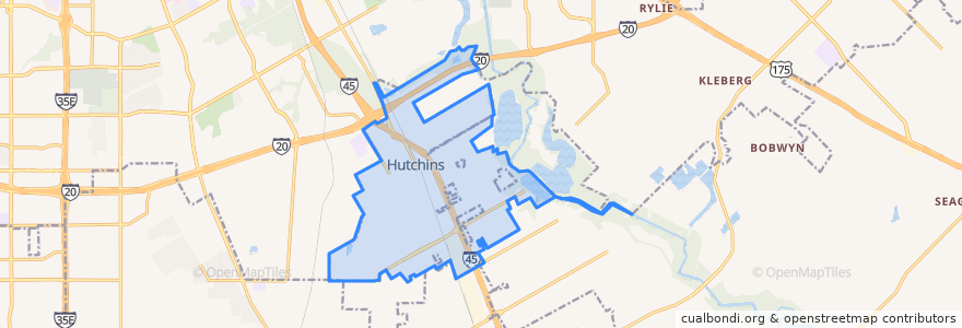 Mapa de ubicacion de Hutchins.