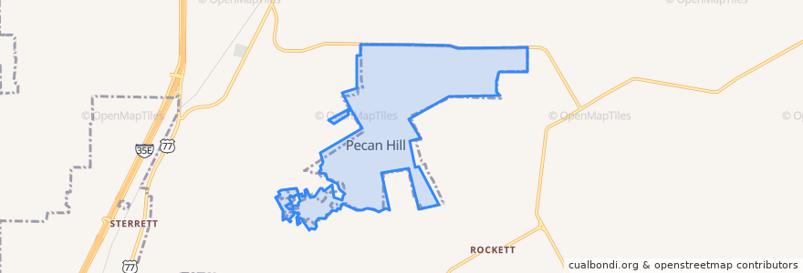 Mapa de ubicacion de Pecan Hill.