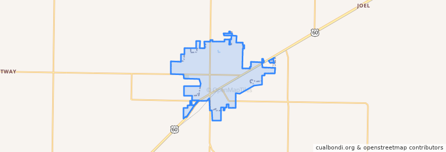 Mapa de ubicacion de Hereford.