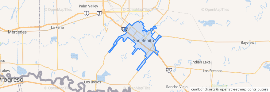 Mapa de ubicacion de San Benito.