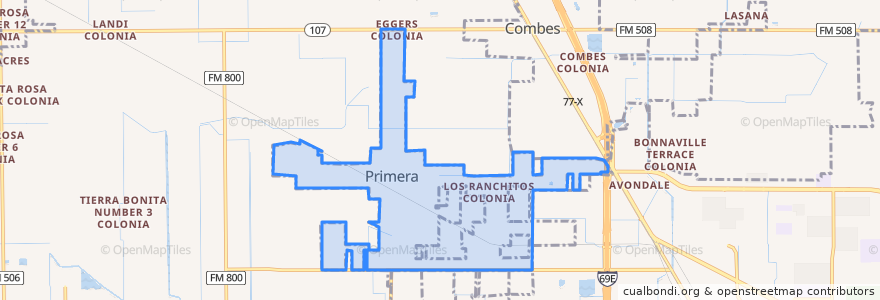 Mapa de ubicacion de Primera.