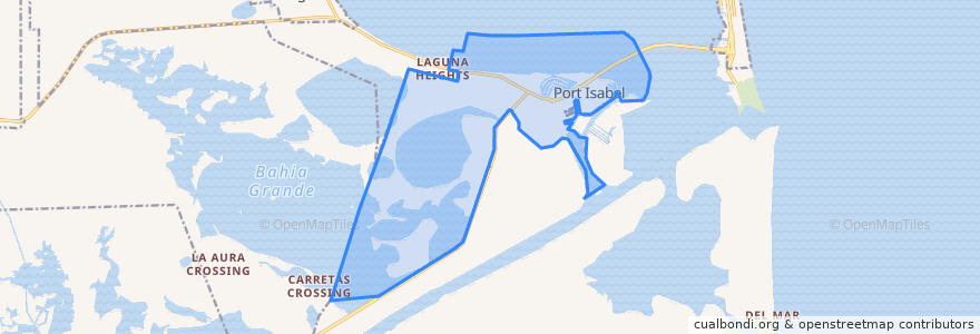 Mapa de ubicacion de Port Isabel.