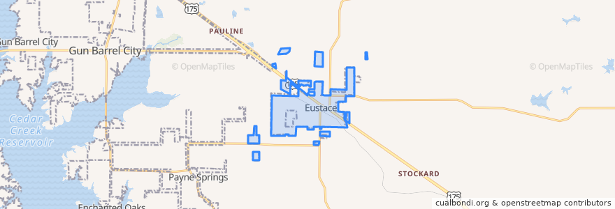Mapa de ubicacion de Eustace.