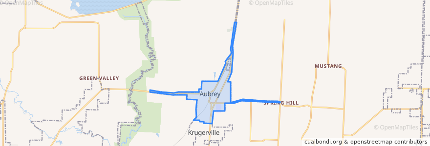 Mapa de ubicacion de Aubrey.