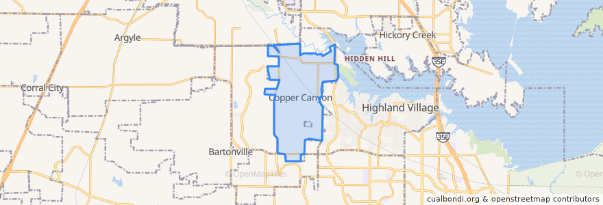 Mapa de ubicacion de Copper Canyon.