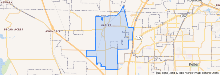 Mapa de ubicacion de Haslet.