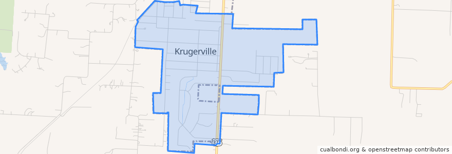 Mapa de ubicacion de Krugerville.
