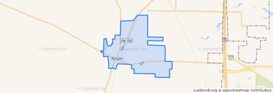 Mapa de ubicacion de Krum.
