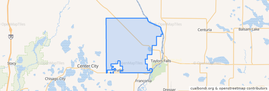 Mapa de ubicacion de Shafer Township.