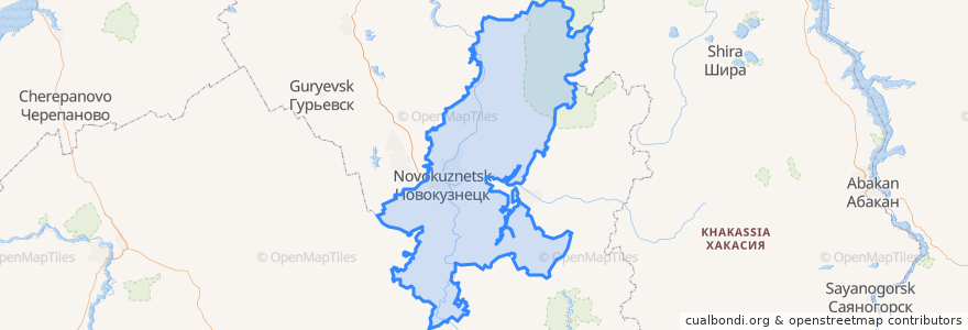 Mapa de ubicacion de Новокузнецкий муниципальный округ.