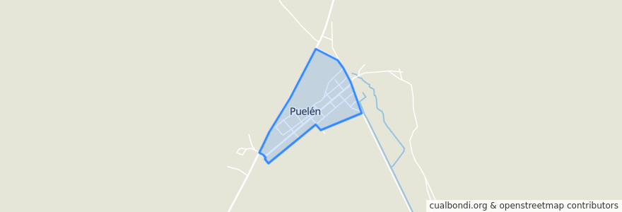 Mapa de ubicacion de Puelén.