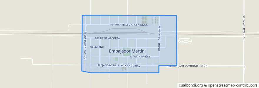 Mapa de ubicacion de Embajador Martini.