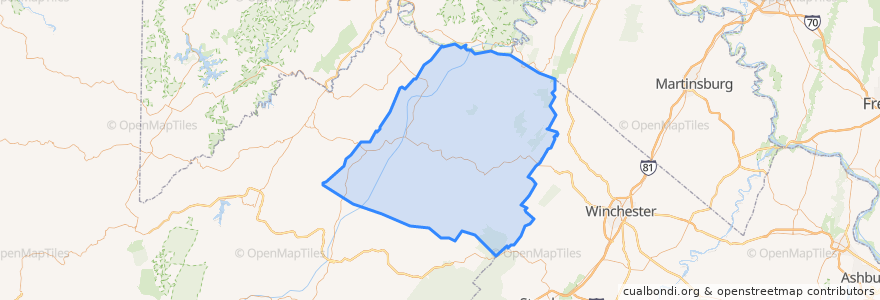 Mapa de ubicacion de Hampshire County.