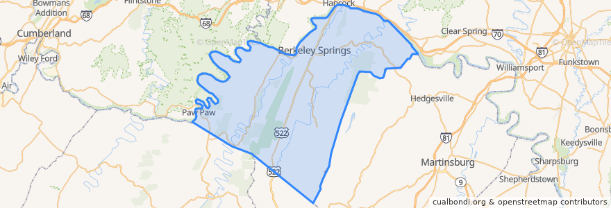 Mapa de ubicacion de Morgan County.