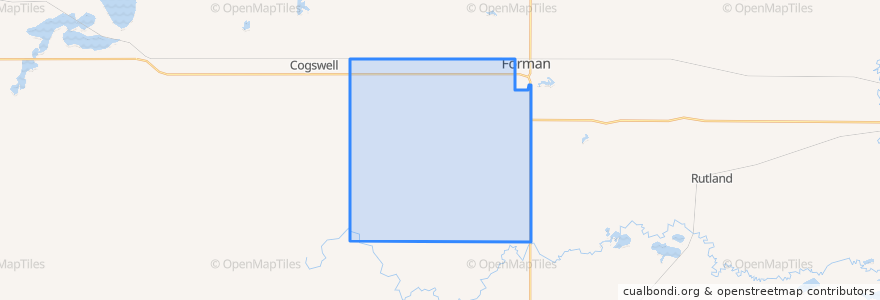 Mapa de ubicacion de Forman Township.