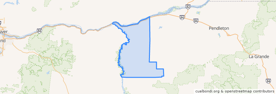 Mapa de ubicacion de Gilliam County.
