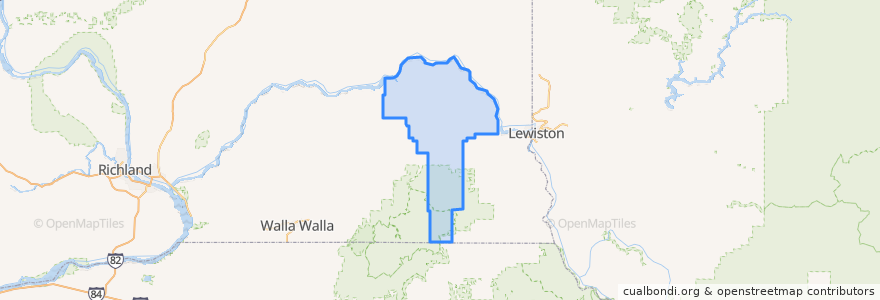 Mapa de ubicacion de Garfield County.