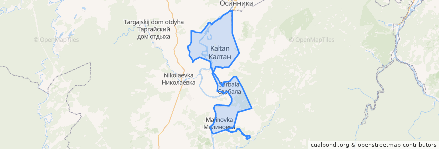 Mapa de ubicacion de Калтанский городской округ.