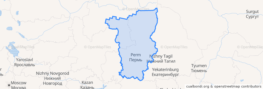 Mapa de ubicacion de Пермский край.
