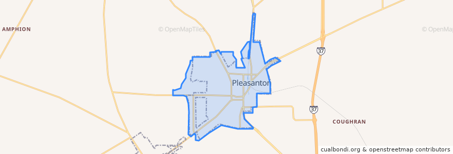 Mapa de ubicacion de Pleasanton.