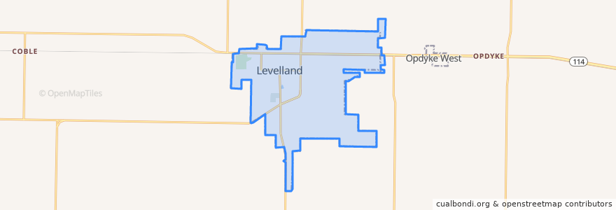 Mapa de ubicacion de Levelland.