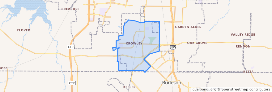 Mapa de ubicacion de Crowley.