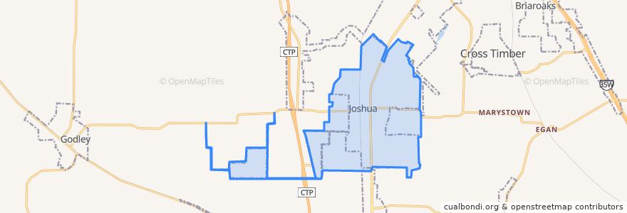Mapa de ubicacion de Joshua.