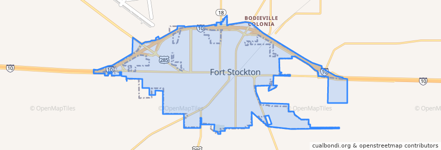 Mapa de ubicacion de Fort Stockton.