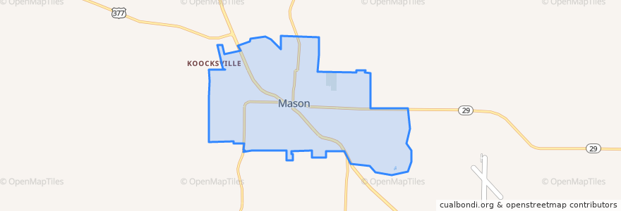 Mapa de ubicacion de Mason.