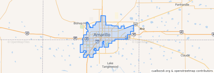 Mapa de ubicacion de Amarillo.
