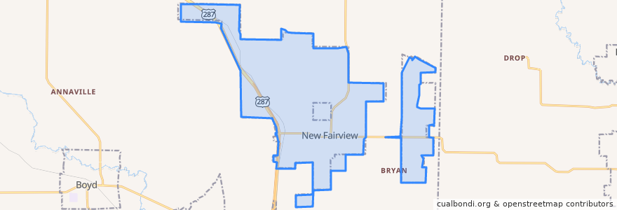 Mapa de ubicacion de New Fairview.