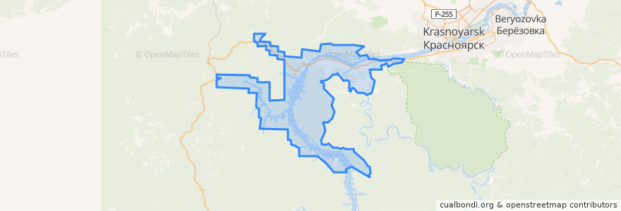 Mapa de ubicacion de городской округ Дивногорск.