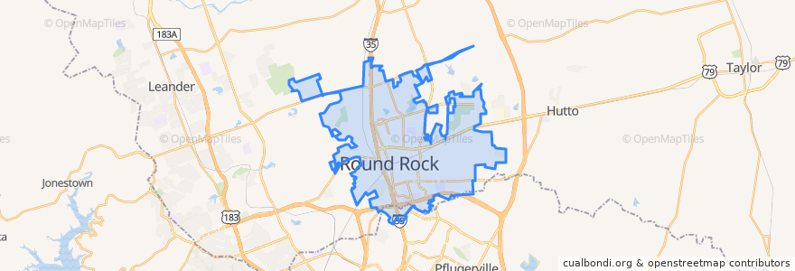 Mapa de ubicacion de Round Rock.